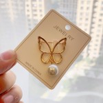 蝴蝶胸针工厂-可定制金属蝴蝶结珍珠胸针