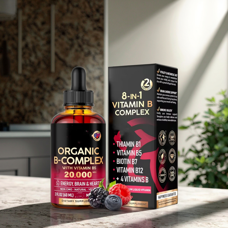 Vitamin B Complex Liquid Drops Manufacturer - OEM Label 8-in-1 Multivitamin for Immune Enhancement