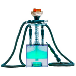 Hookah Set Manufacturer - Acrylic Double Pipe with Hose and LED Light