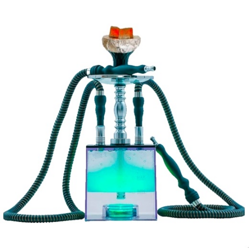 Hookah Set Manufacturer - Acrylic Double Pipe with Hose and LED Light