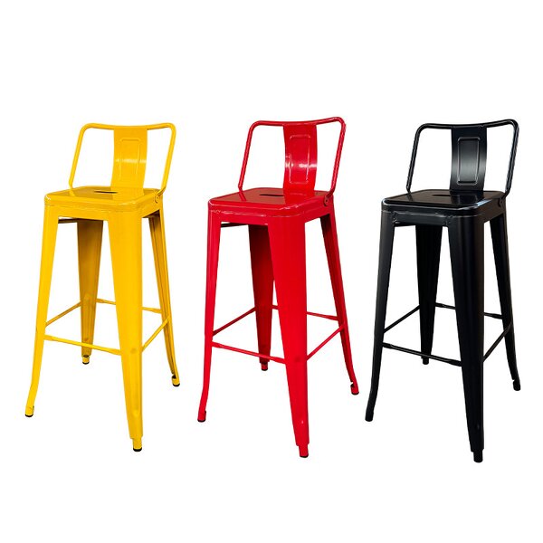 High Bar Stool Manufacturer - Modern Minimalist Stackable Iron Premium Tea Shop Chair