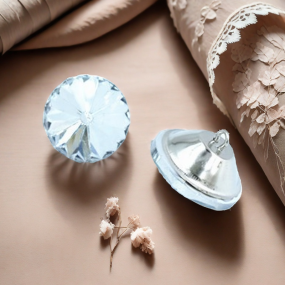 Crystal Buttons Factory - OEM 22mm Clear Glass Round Buttons for Sofa