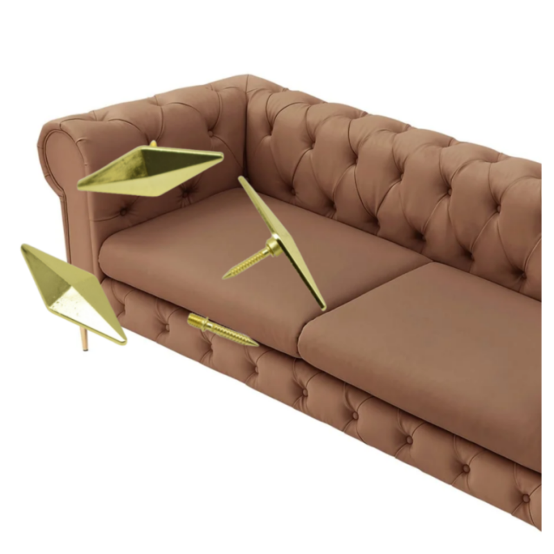 Sofa Buttons Manufacturer - OEM 50mm Alloy Golden Prismatic Tufting Buttons