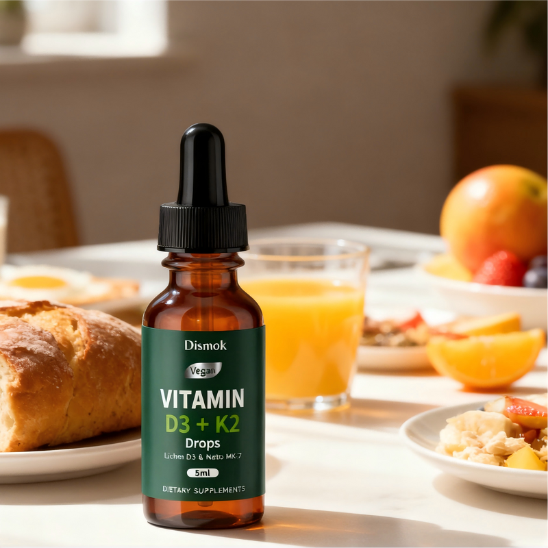 Vegan Vitamin D3 + K2 Liquid Drops Manufacturer - For Bone Health & Immunity Support