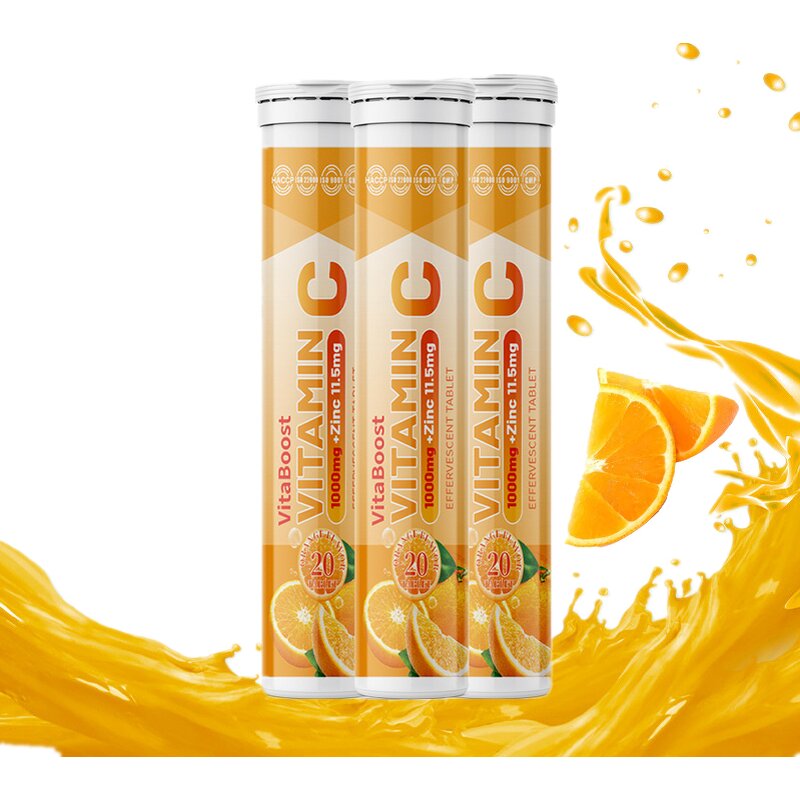 Vitamin C Effervescent Tablets Manufacturer - Organic Orange Flavor with Zinc for Immune Support
