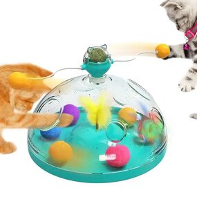 Catnip Turntable Toy Manufacturer - Interactive Cat Teaser with Luminous Ball