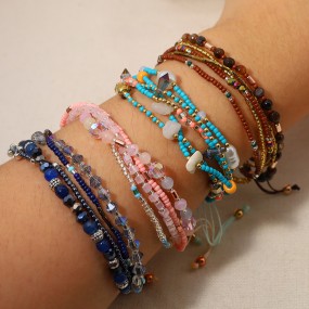 Rice Bead Bracelet Manufacturer - OEM Bohemian Hand Woven Holiday Style