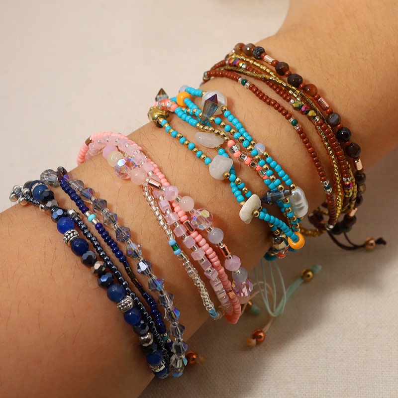 Rice Bead Bracelet Manufacturer - OEM Bohemian Hand Woven Holiday Style