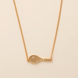 Stainless Steel Necklace Manufacturer - OEM Tennis Racket Zircon Pendant