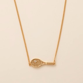 Stainless Steel Necklace Manufacturer - OEM Tennis Racket Zircon Pendant