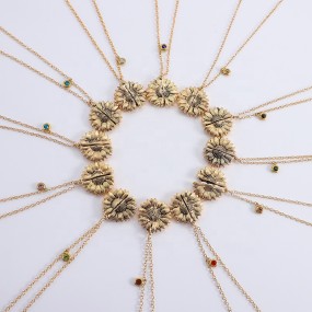 阳光项链厂家-可定制生辰石隐藏信息吊坠