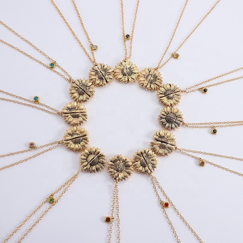 Sunshine Necklace Manufacturer - OEM Birthstone Hidden Message Pendant