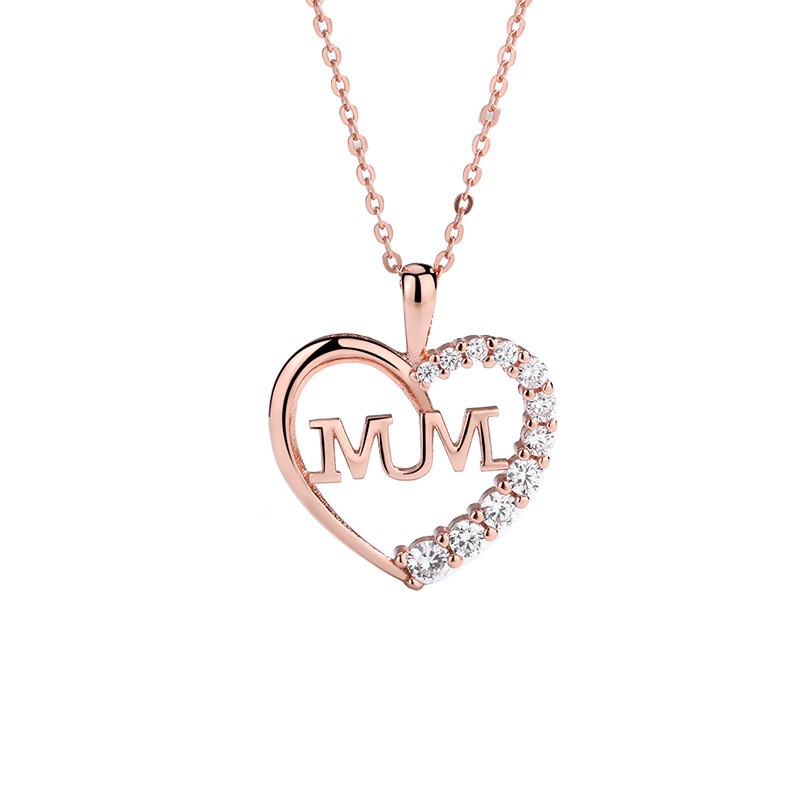 Sterling Silver Necklace Factory - OEM S925 Love Heart Mum Necklace