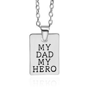 Engraving Necklace Factory - OEM My Dad My Hero Pendant for Men