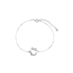 Sterling Silver Bracelet Factory - OEM S925 Pearl Zircon Flower Wreath Chain