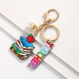 Teacher Keychain Factory - OEM Wood Book Pencil Apple Scissors