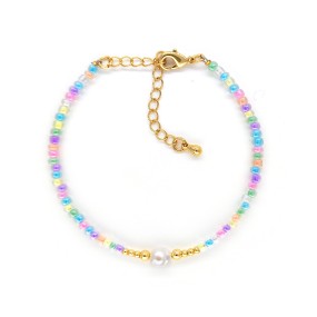 Woven Bracelet Manufacturer - OEM Simple Colored Beads Freshwater Pearls