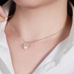 Sterling Silver Necklace Factory - OEM 925 Crown Zircon Pearl Gold Silver