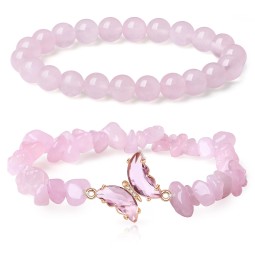 Bracelet Set Factory - OEM Synthetic Stone Crystal Beaded Butterfly
