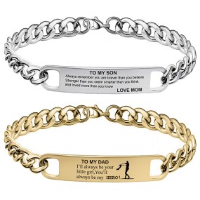 Engraved Bracelet Factory - OEM Trendy Inspirational Father Son Gift