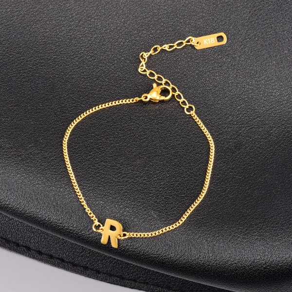 Letter Bracelet Manufacturer - OEM Stainless Steel Gold Plated 20cm