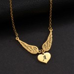 Name Necklace Manufacturer - OEM Custom Wings Heart Engraved Stainless Steel
