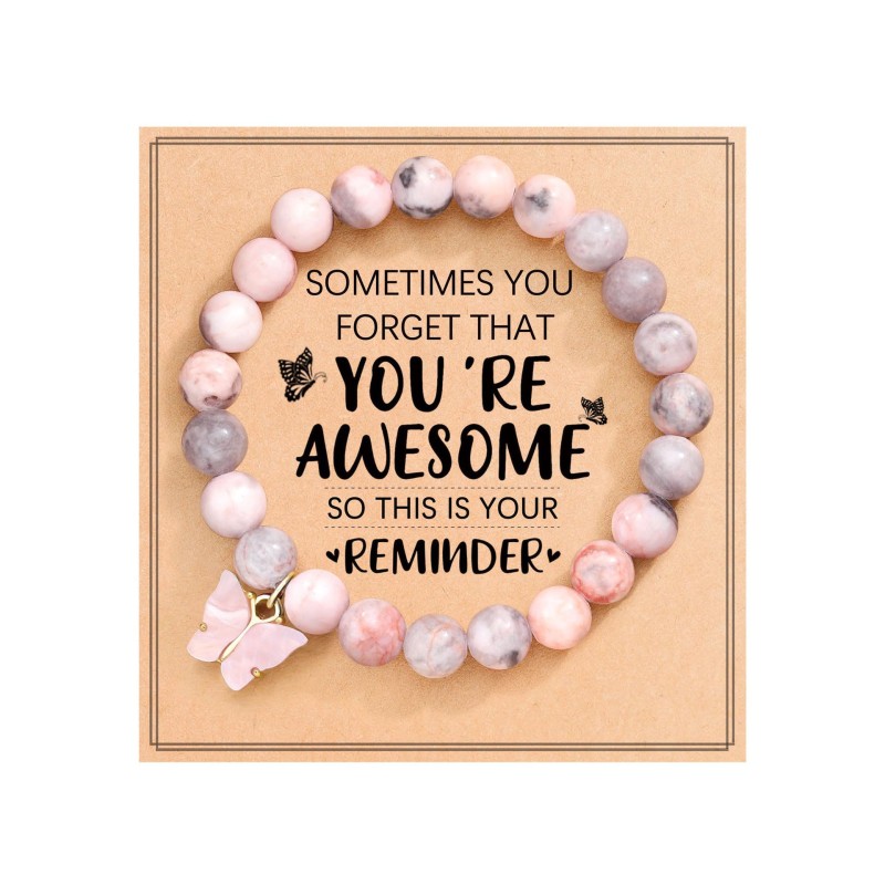 Mother Bracelet Factory - OEM Stainless Steel Pink Butterfly Synthetic