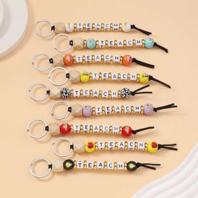 Teacher Keychain Factory - OEM Creative TEACH Letter Bead Pendant