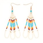 Beaded Earrings Manufacturer - OEM Long Tassel Seed Bead Chandelier