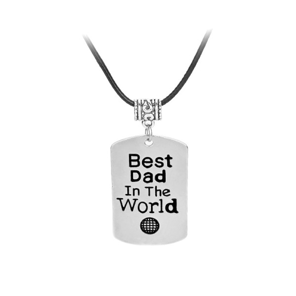 父亲项链厂家-可定制BEST DAD方形吊坠不锈钢