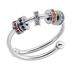 Fidget Ring Factory - OEM 5 Beads Anti-Anxiety CZ Spinner Minimalist