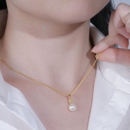 Sterling Silver Necklace Manufacturer - OEM 925 Natural Pearl Round Zircon