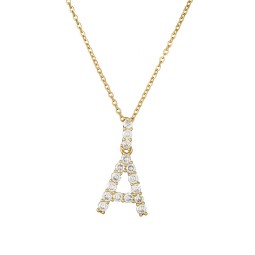 Letter Necklace Manufacturer - OEM 18K Gold Plated Initial Cubic Zirconia