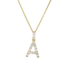 Letter Necklace Manufacturer - OEM 18K Gold Plated Initial Cubic Zirconia