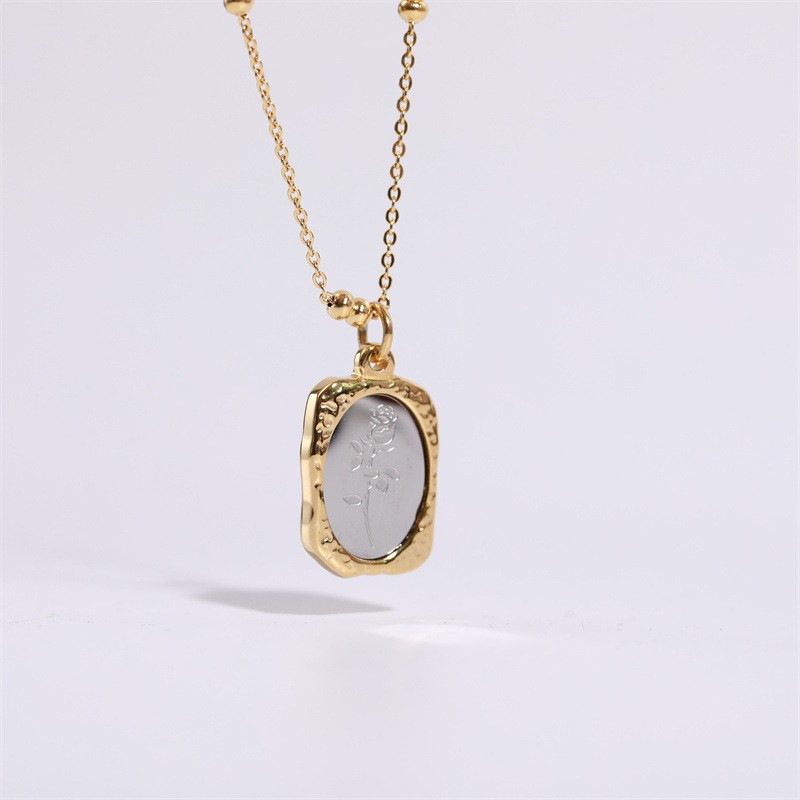 Stainless Steel Necklace Factory - OEM Mirror Rose Blossoms Pendant Necklace