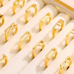 字母戒指厂家-可定制A-Z英文调节金银戒指