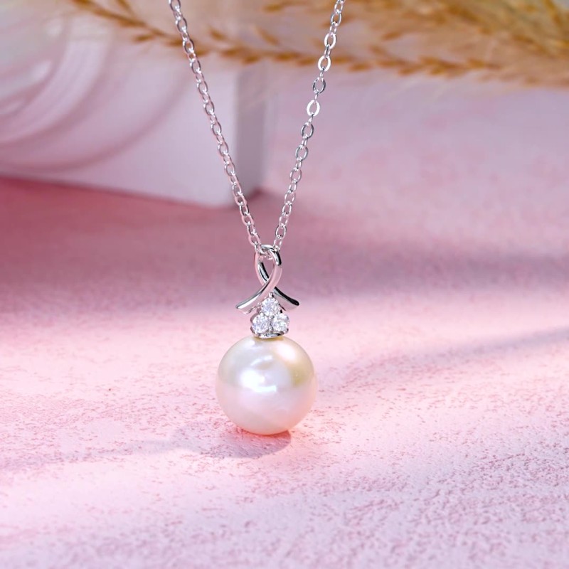 Sterling Silver Necklace Manufacturer - OEM 925 Elegant Pearl Silver Plated