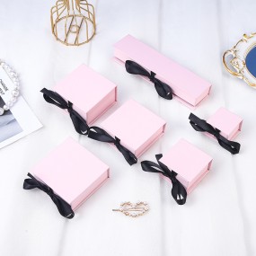 Necklace Jewelry Box Factory - OEM Luxury Paper Ring Ribbon Flip Box