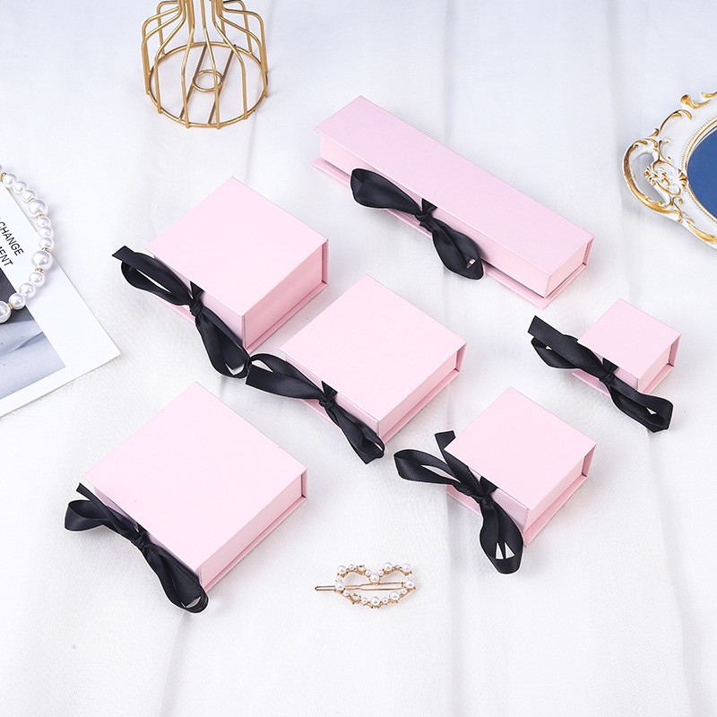 Necklace Jewelry Box Factory - OEM Luxury Paper Ring Ribbon Flip Box