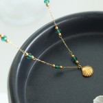 Crystal Necklace Factory - OEM Scallop Pendant 18K Gold Plated