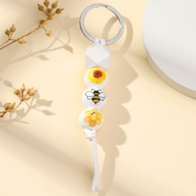 Teacher Keychain Manufacturer - OEM Bee Beaded Cute Cartoon Pendant