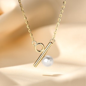 Sterling Silver Necklace Factory - OEM 925 Percentage Symbol Natural Pearl