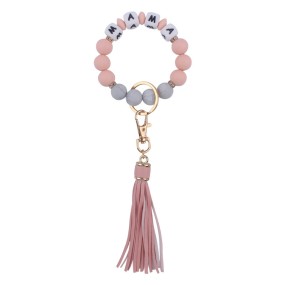 钥匙扣厂家-可定制彩色珠豹纹MAMA流苏