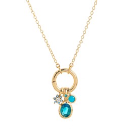 Stainless Steel Necklace Manufacturer - OEM Colored Zircon Pearl Collarbone Chain
