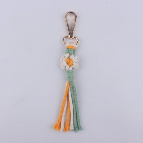 Keychain Manufacturer - OEM Hand-woven Cotton Cord Flower Pendant