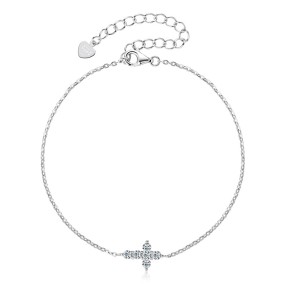 Sterling Silver Bracelet Manufacturer - OEM S925 Cross Moissanite Chain