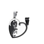 Cat Necklace Factory - OEM Cute Stainless Steel Love Peach Heart Couple