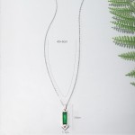 Green Zircon Necklace Factory - OEM Stylish Rectangular Pendant Valentine Gift