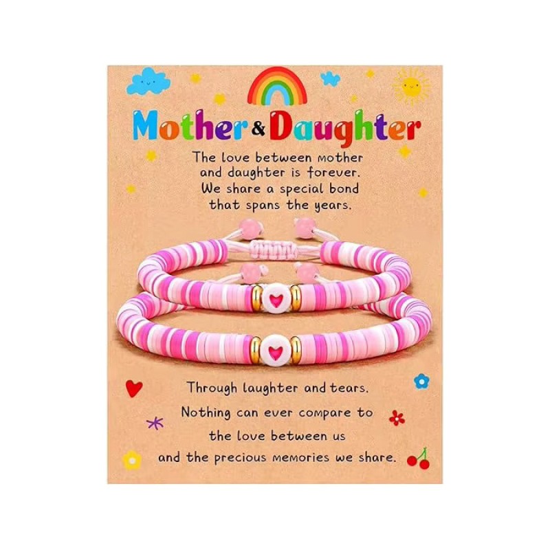 Mother Bracelet Manufacturer - OEM Colorful Polymer Clay Beaded Heart