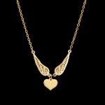 Name Necklace Manufacturer - OEM Custom Wings Heart Engraved Stainless Steel